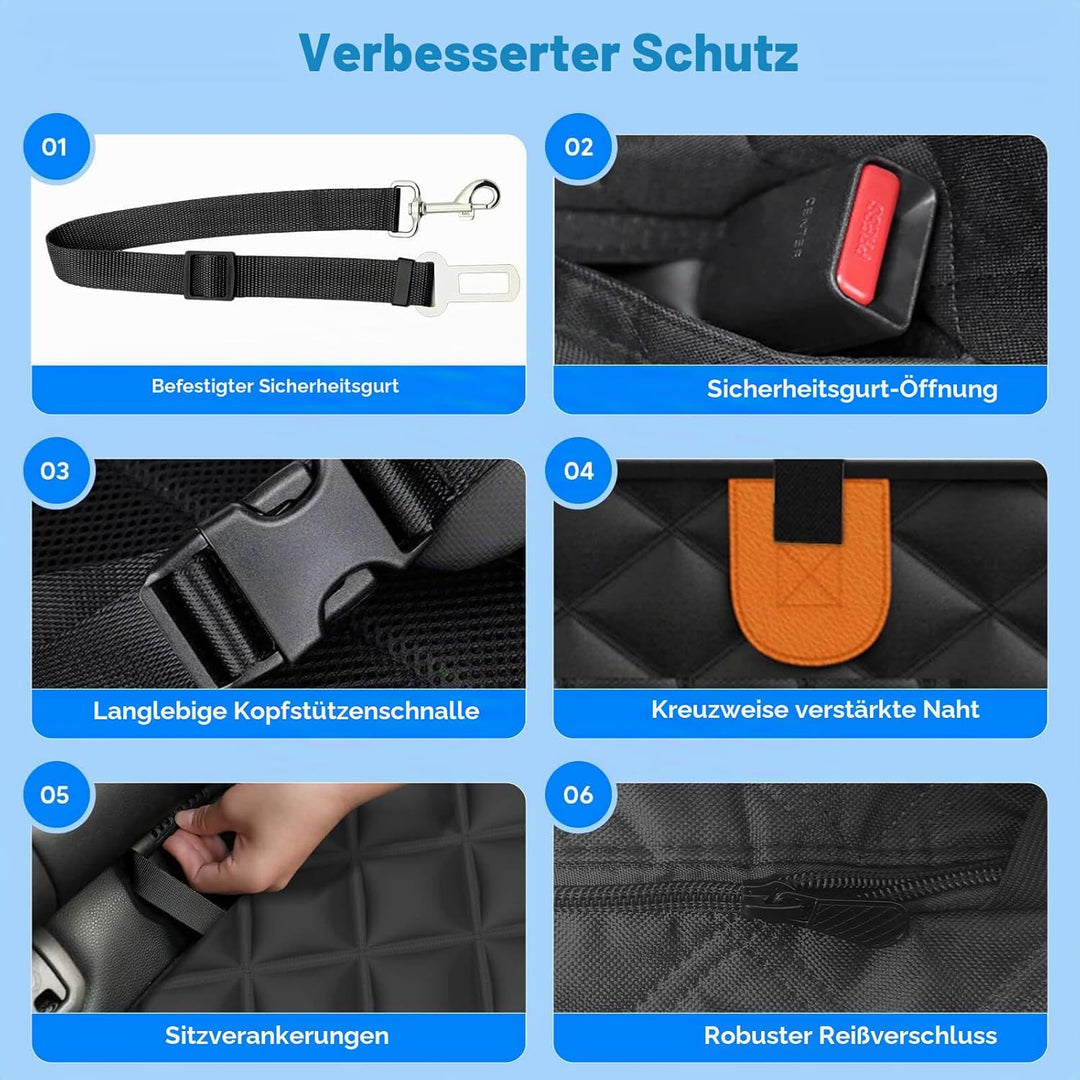 Hundedecke Auto Rückbank, Harter Unterseit Hundedecke Auto Wasserdicht/rutschfest/Rasierfest/Einklap