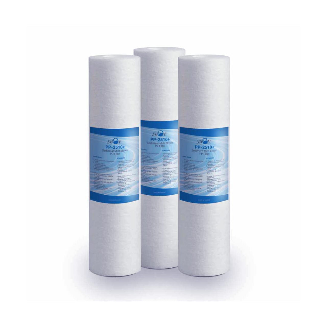 Sedimentfilter 10 Zoll 25 Mikron Ultrafiltration Schwan. Beseitigt Sand, Schlamm und Rostpartikel un