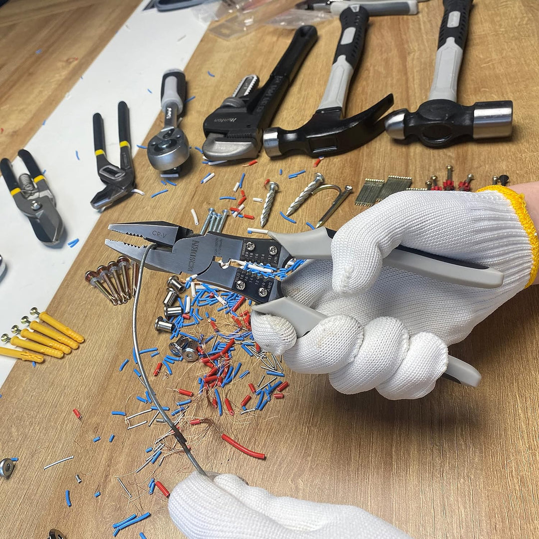 BOOSDEN Zangen Set mit 8 inch Seitenschneider, 8 inch Kombinationszange und 9 inch Spitzzange, 3-tei