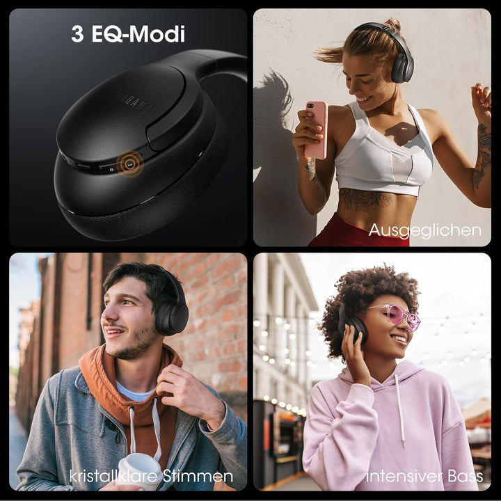 DOQAUS Kopfhörer Kabellos Bluetooth,Bis zu 90 Std Bluetooth Kopfhörer Over-Ear mit 3 EQ-Modi, HiFi S