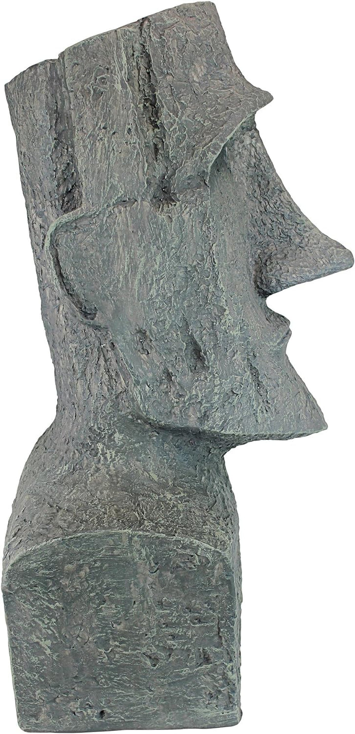 Design Toscano Osterinsel Ahu Akivi Moai Monolith Gartenstatue, Polyresin, steingrau, 33 x 31,8 x 62