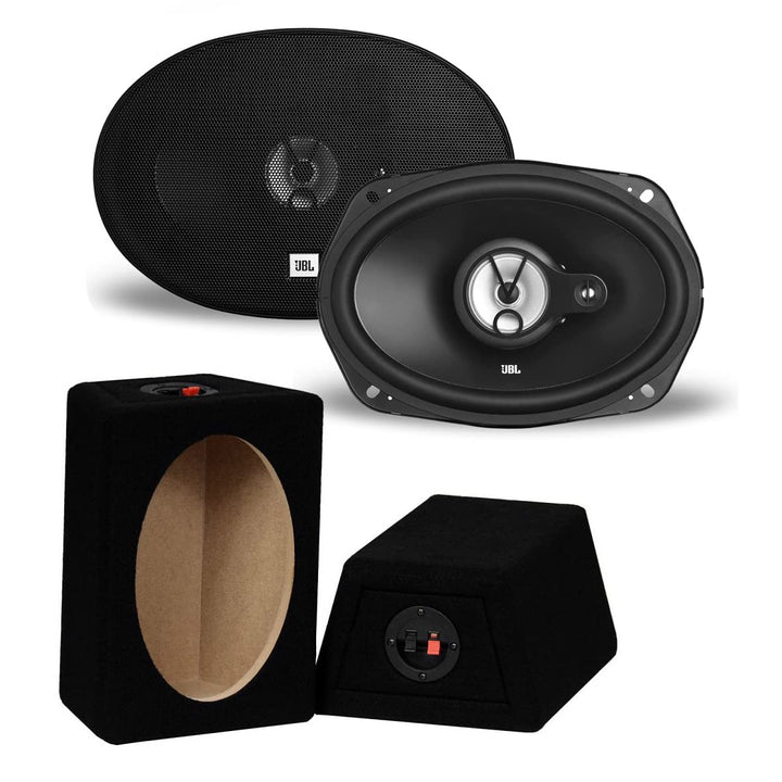 Mediadox 16x23cm (6x9) Auto Oval Lautsprecher/Boxen/Speaker Set von J.BL (Stage1-6931) + MDF Gehäuse