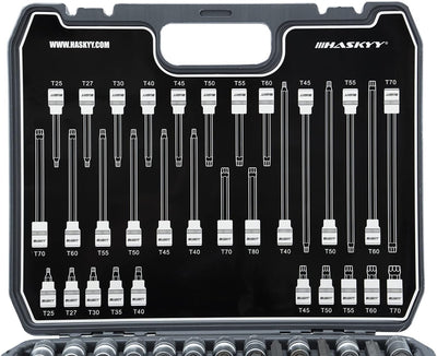 32 tlg Torx Steckschlüssel Satz T25 - T80 Innen Nüsse Bits Werkzeug Set Nuss