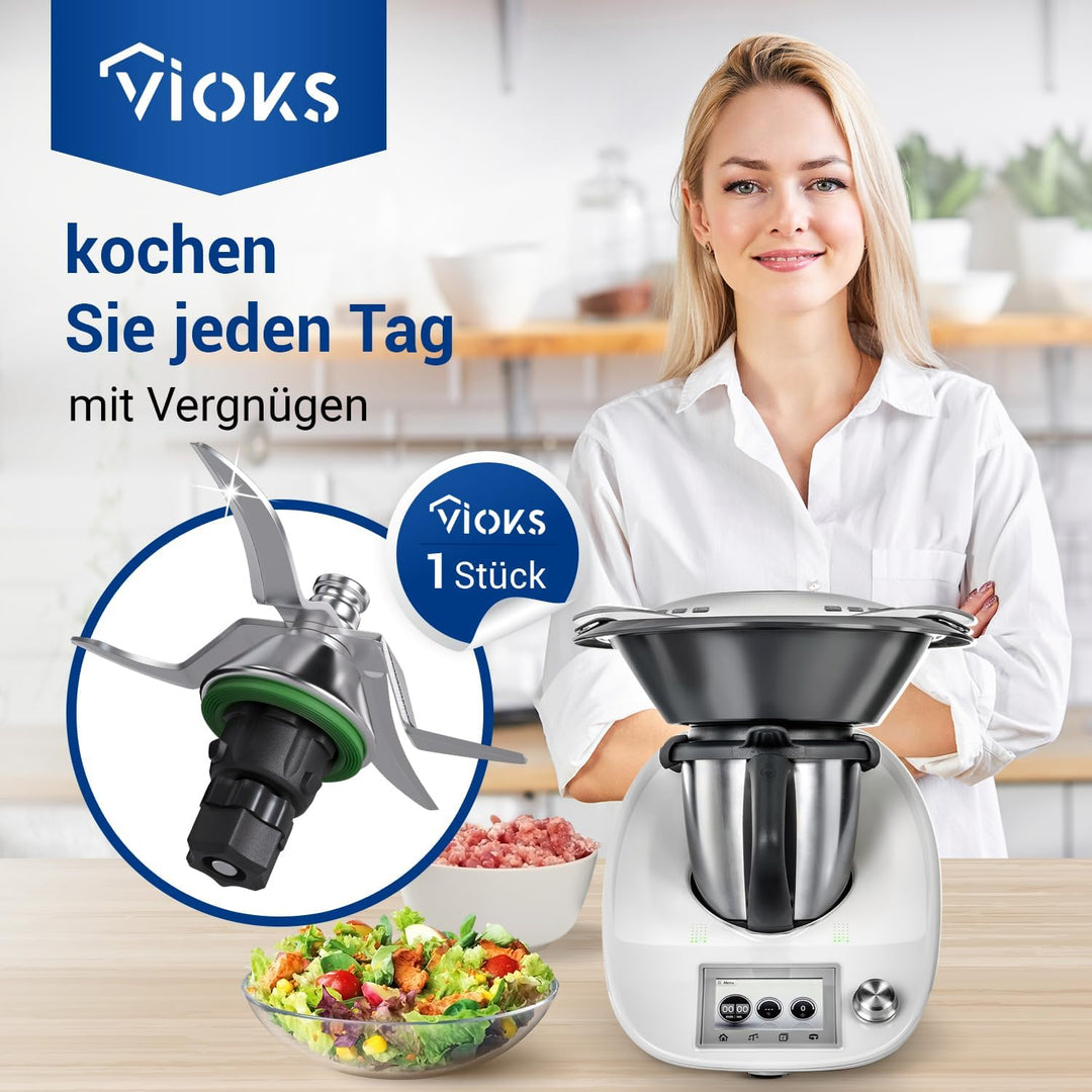 VIOKS Thеrmomix TM5 Ersatzmesser aus Edelstahl SUS420 Ersatz für Vоrwerk Thеrmomix TM5 Messer - Vоrw