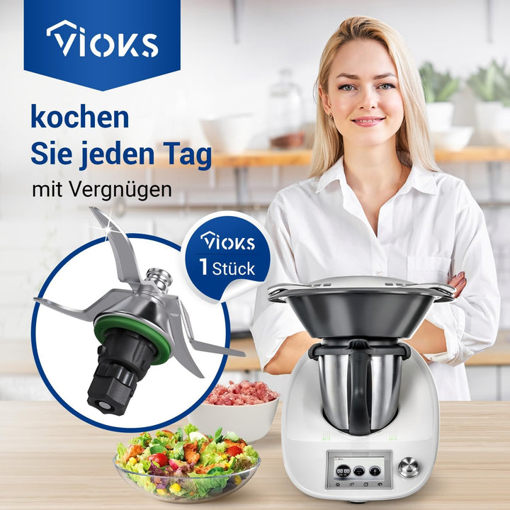 VIOKS Thеrmomix TM5 Ersatzmesser aus Edelstahl SUS420 Ersatz für Vоrwerk Thеrmomix TM5 Messer - Vоrw