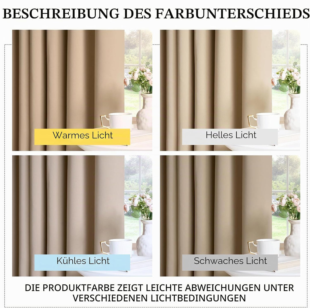 PONY DANCE Küchengardinen mit Schlaufen Kurze Scheibengardinen Blickdicht Thermovorhang Schlaufensch