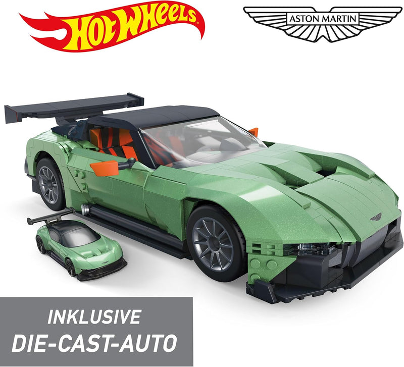 MEGA Hot Wheels Aston Martin Vulcan - Grosses Bauspielzeug im Massstab 1:18 mit 986 Teilen für Fans