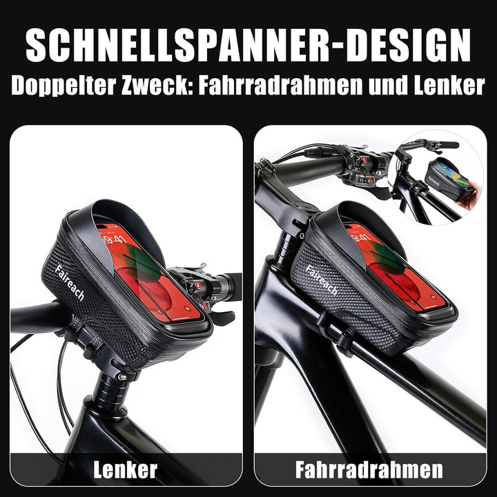 Faireach Fahrradtasche Rahmen Schnellverschluss, Fahrrad Rahmentasche Wasserdicht mit Grosse Kapazit