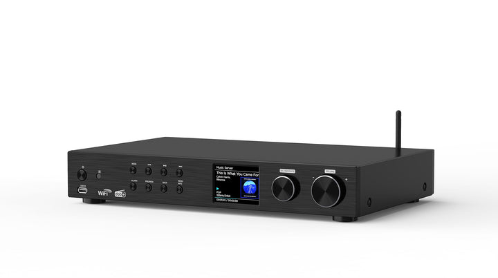 Maxxo Hi-Fi Tuner TR05 – DAB+/FM/Internetradio mit Bluetooth, Wi-Fi, USB, Spotify, 3,2" Farbdisplay,
