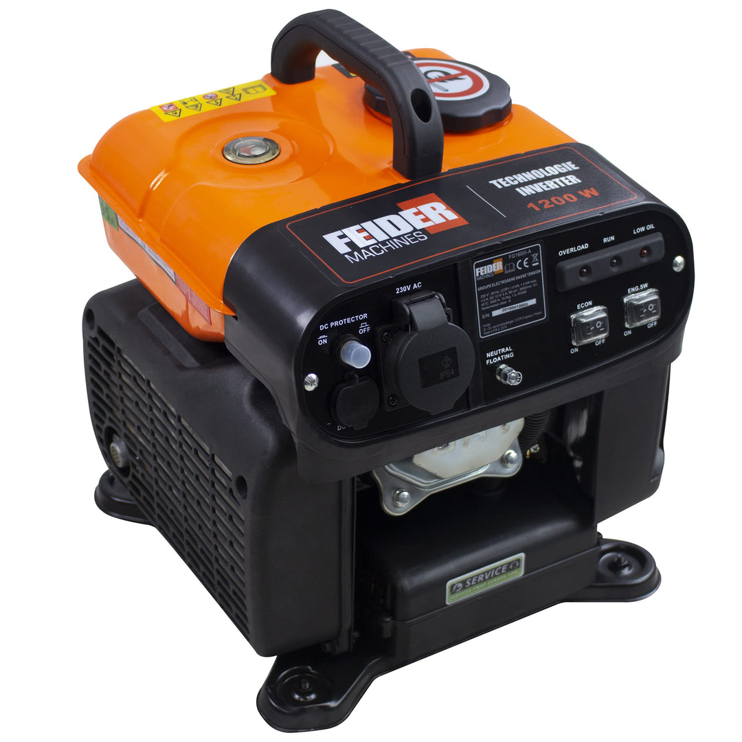 FEIDER FG1600I–A Kompakter Benzin Stromgenerator - Leistung 1000W bis 1200W - Notstromaggregat - Aut