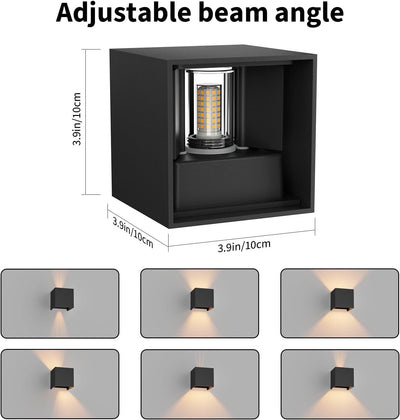 Klighten 4 Stücke LED Wandleuchte mit Austauschbarer G9 LED Lampe Warmweiss 3000K, Aluminium LED Wan