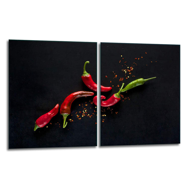 TMK | Herdabdeckplatten Set 2x40x52 cm Ceranfeld Abdeckung Glas Spritzschutz Abdeckplatte Glasplatte