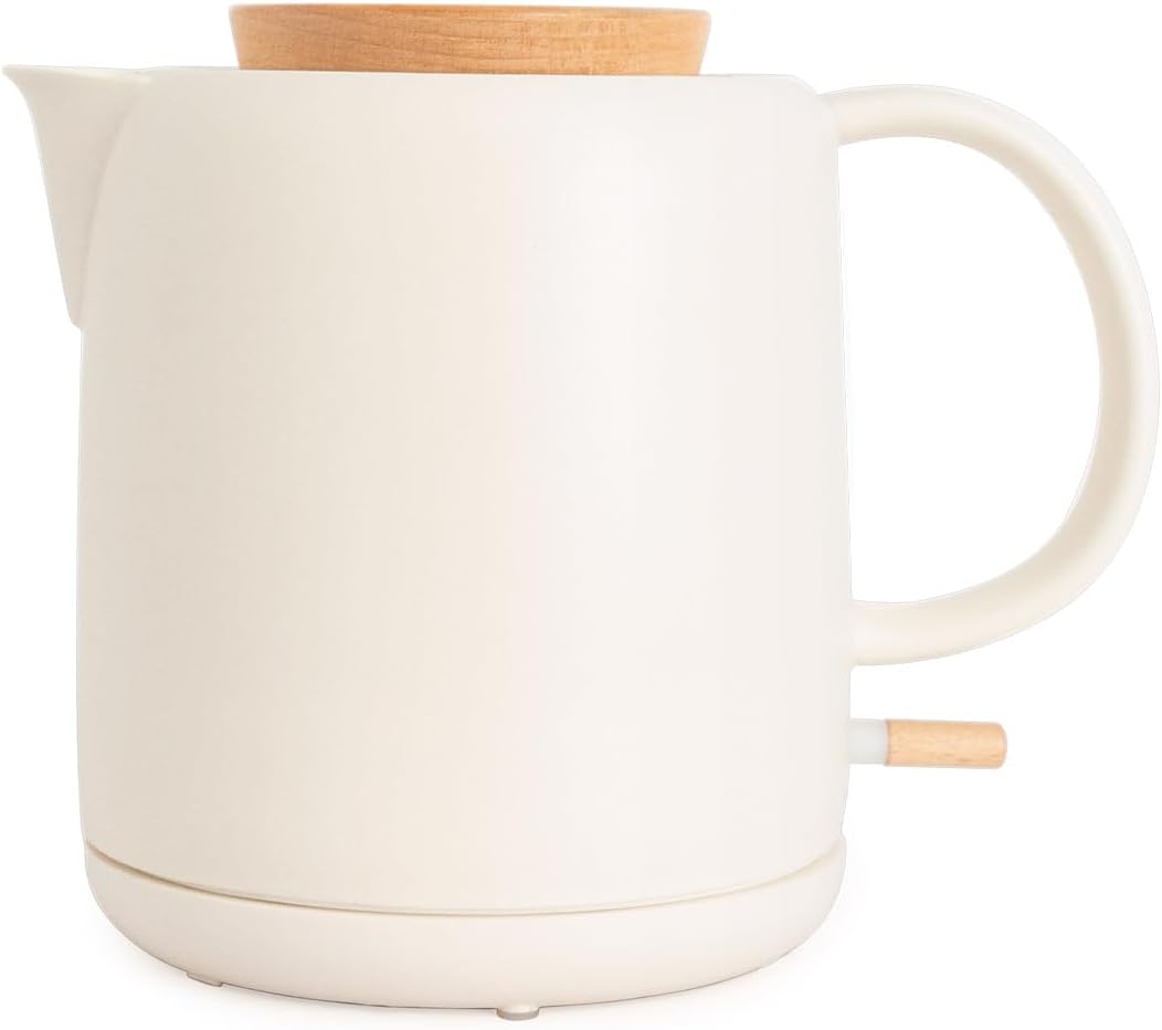 CREATE/KETTLE CERAMIC/Keramischer Wasserkocher Cremeweiss/Keramikgehäuse, Aufheizen in 5 Minuten, 1L