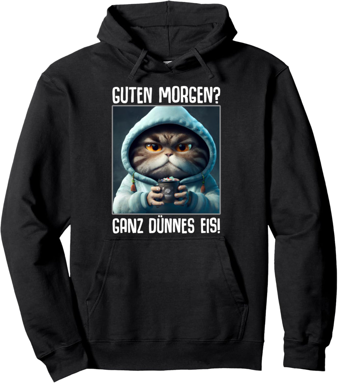 Kaffee Morgenmuffel Mitarbeiter Spruch Lustig Katze Geschenk Pullover Hoodie