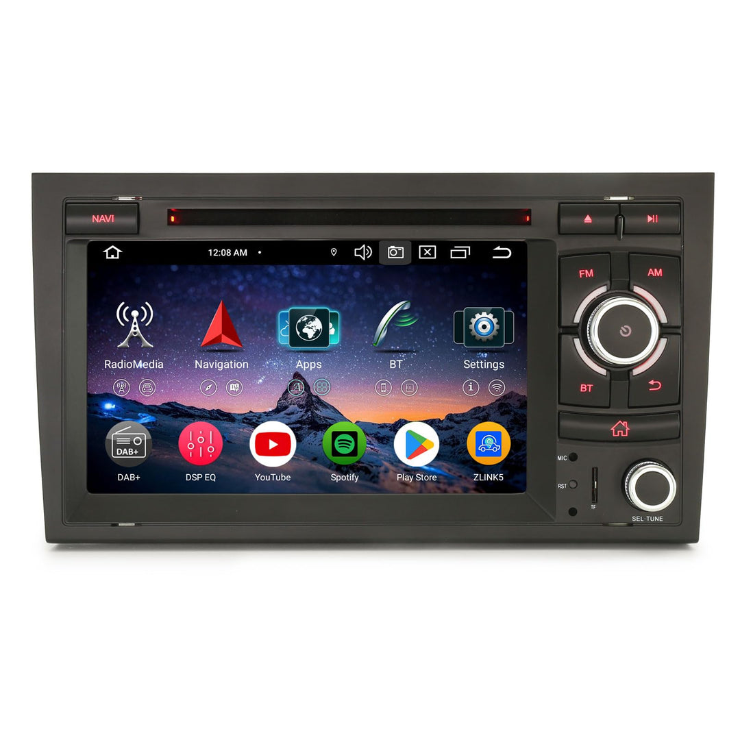 Erisin 8-Kern 4GB+64GB Android 14 Autoradio Bluetooth GPS Navigation Für Audi A4 S4 RS4 RNS-E SEAT E
