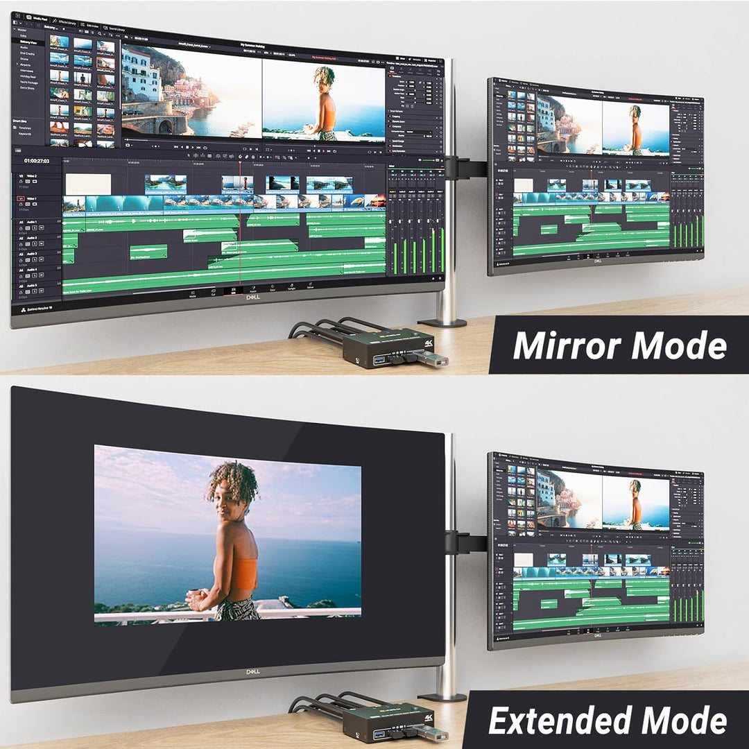 KVM Switch 2 PC 2 Monitore DP HDMI, USB 3.0 Dual Monitor KVM Switch Displayport HDMI Teilen 4 USB 3.