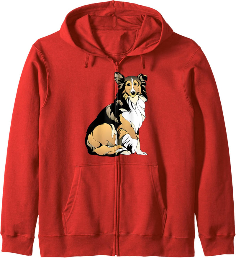 Collie Pelziger Hund Kapuzenjacke