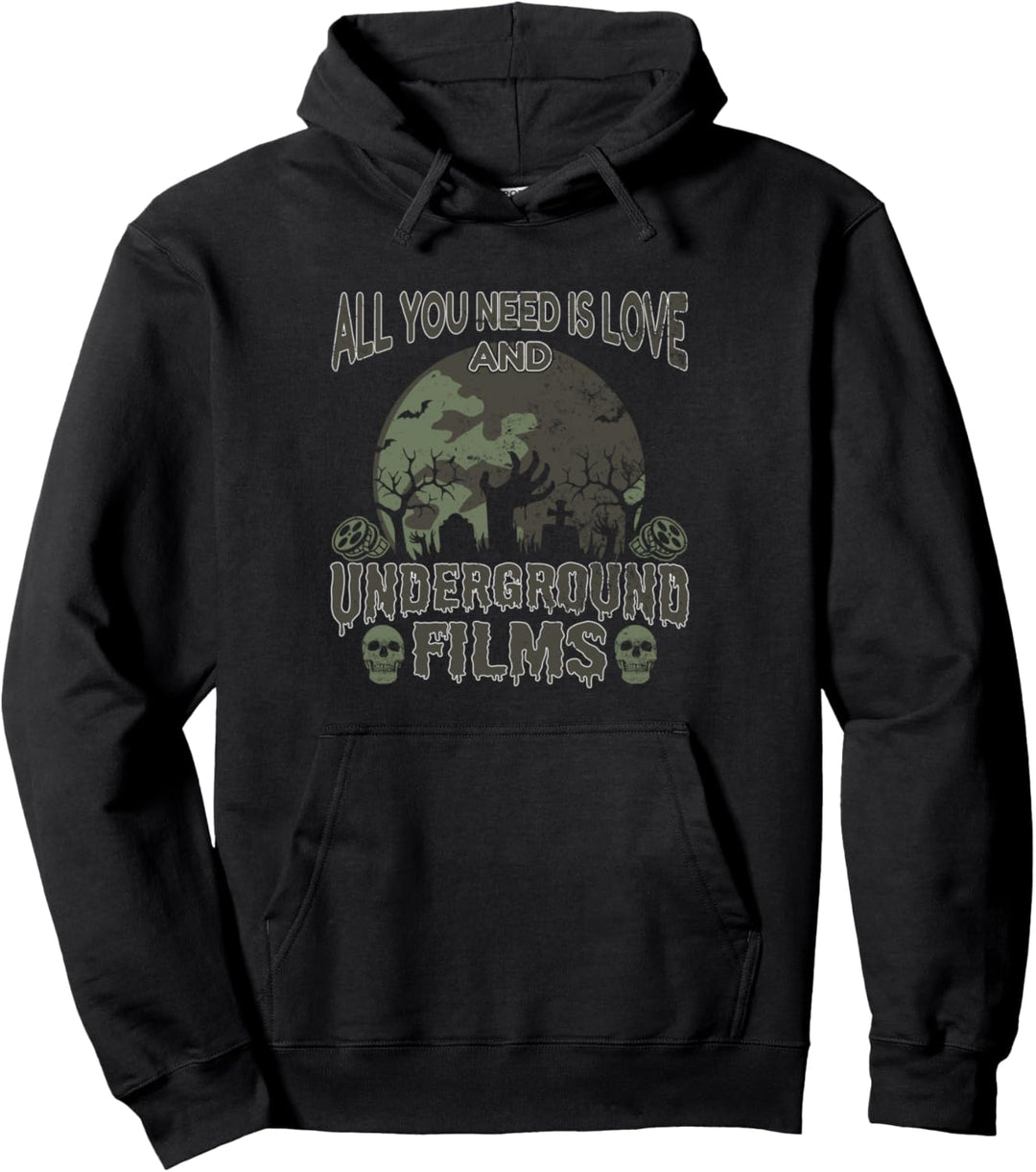 Underground Film, Independent Cinema, Halloween Horror Pullover Hoodie