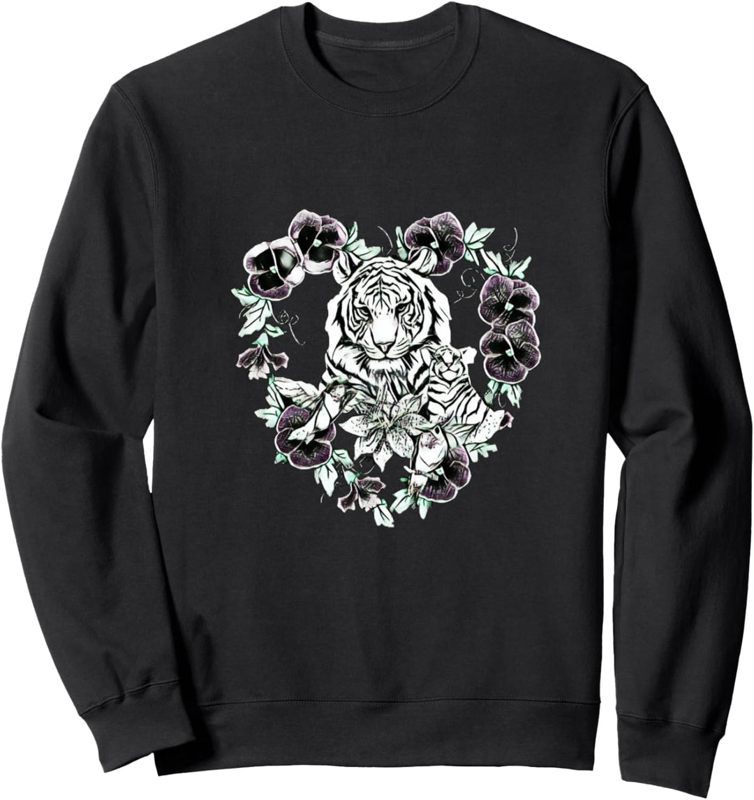 Tiger Motiv Raubkatzen Katzen Dschungel Krallen Zähne Tiger Sweatshirt