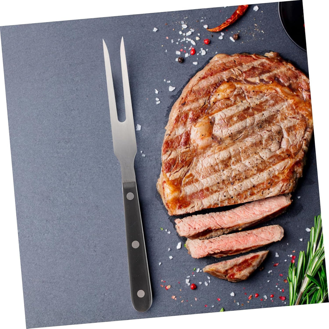 2 Stücke Fleischgabel mit Griff - Edelstahl Länge 16.5cm, Gesamtlänge 29cm Tranchiergabel Grillgabel