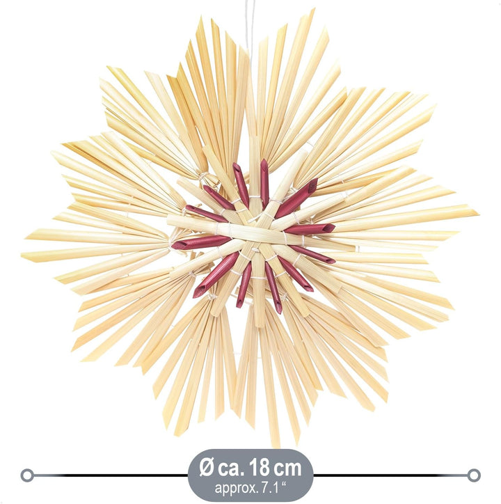 com-four® 8X Strohsterne im Mix-Set - Stroh-Anhänger für den Weihnachtsbaum - natürlicher Christbaum