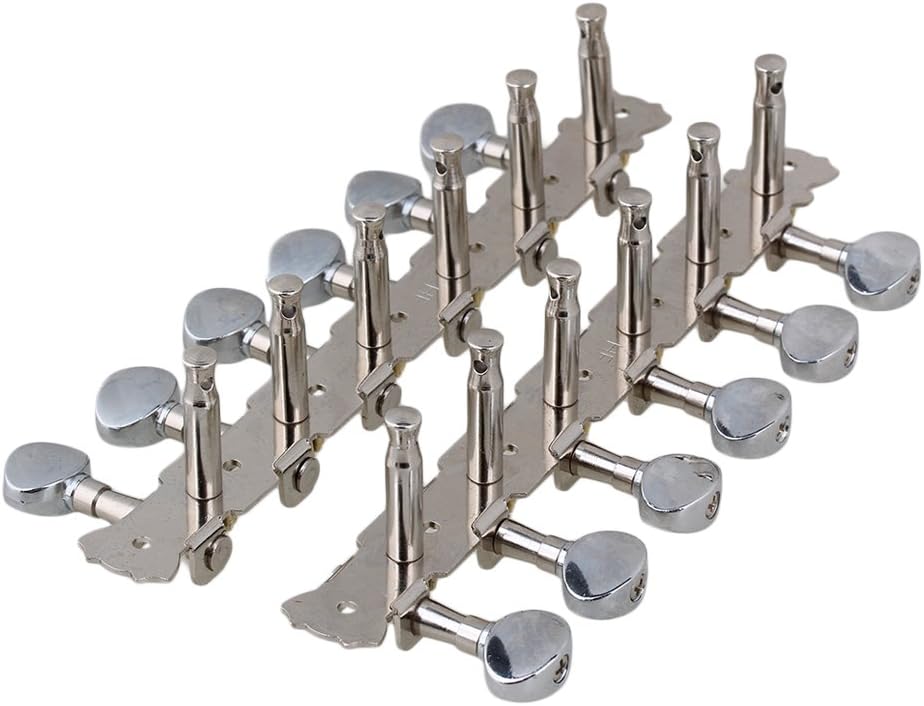 6L6R Mechaniken für Akustikgitarre, verchromt, 12 Saiten