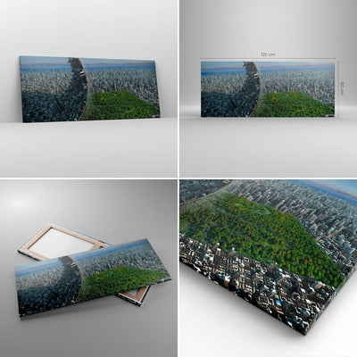 Wandbilder Dekoration Wohnzimmer Baum Park Abstraktion Stadt Panorama Bilder auf Leinwand 120x50cm L