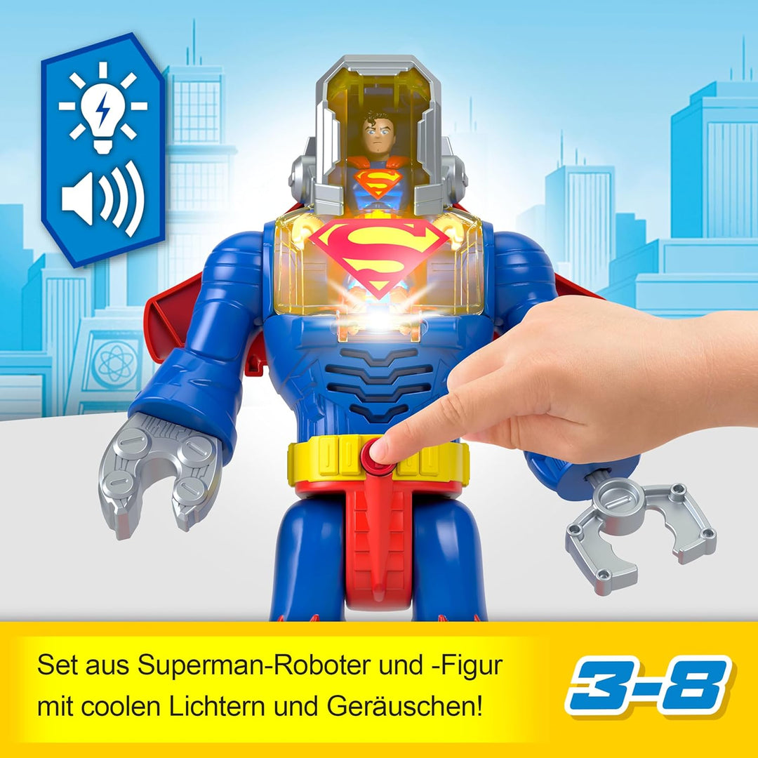 Fisher-Price Imaginext DC Super Friends einsetzbarer Superman mit Exo-Anzug als ca. 30 cm grosser Ro
