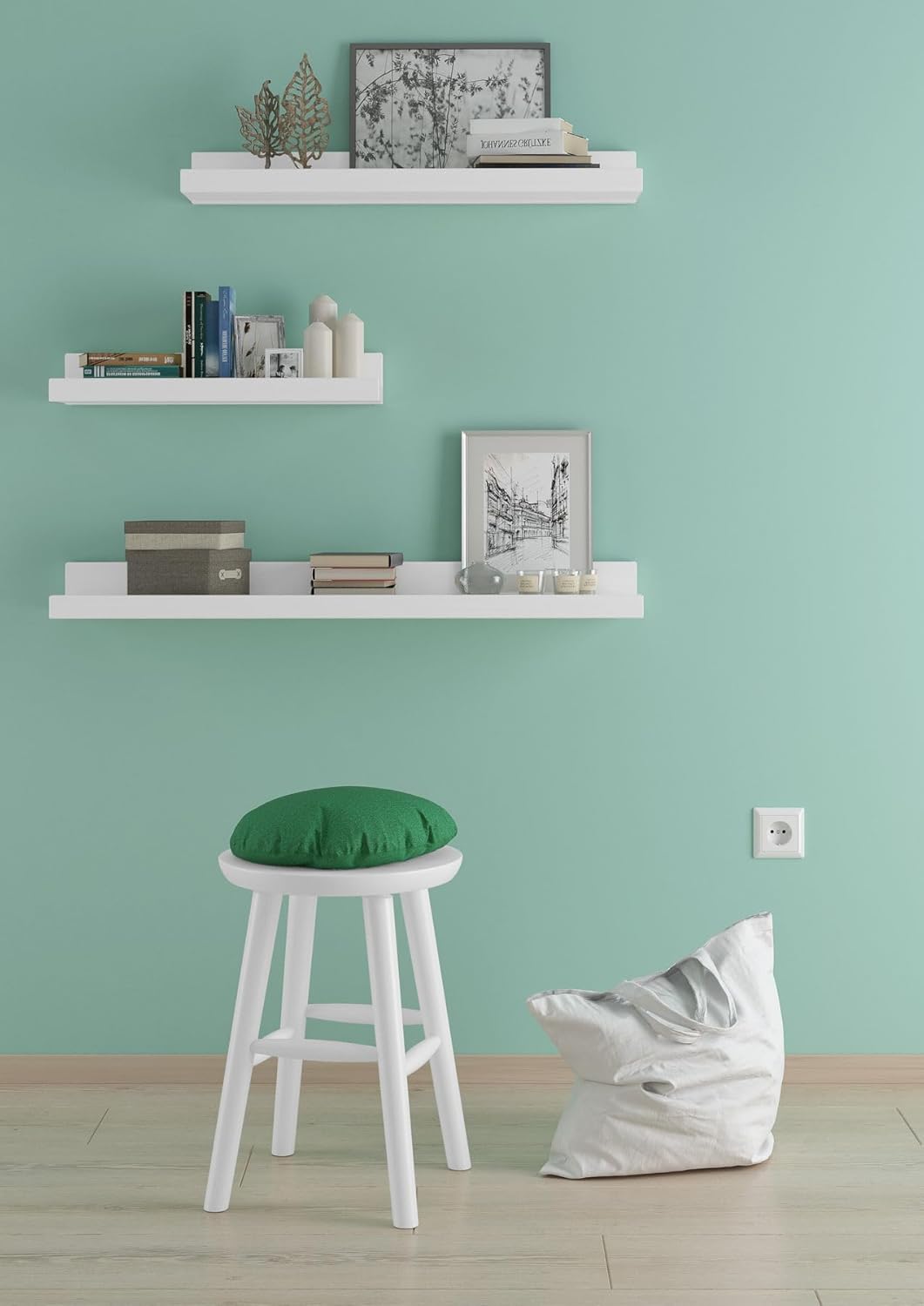 Runder Holz-Hocker als Beistelltisch oder Blumenhocker Schemel aus massiver Kiefer 90.71-42, Holzart