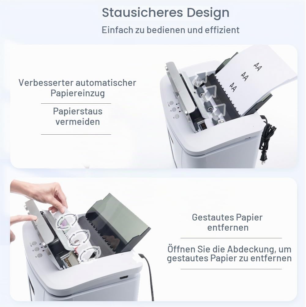 Schredder Aktenvernichter Automatischer Einzug：150 Blatt Dokumente Vernichten Kreditkarten Büroklamm