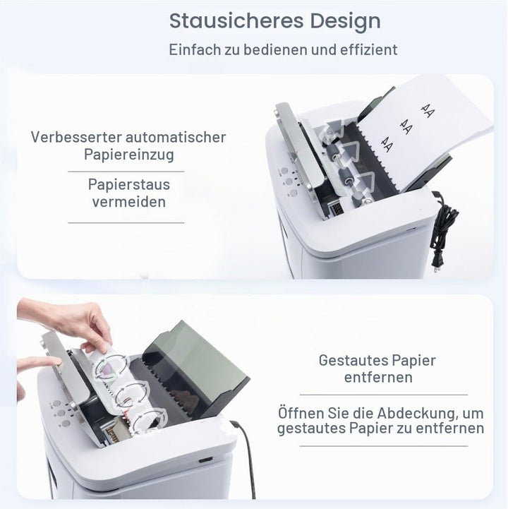 Schredder Aktenvernichter Automatischer Einzug：150 Blatt Dokumente Vernichten Kreditkarten Büroklamm