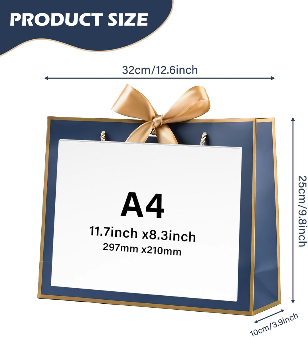 Geschenktüte mit Schleife,Geschenktüte Weiss,Geschenktaschen für Geburtstag, Hochzeit, Festivalfeier