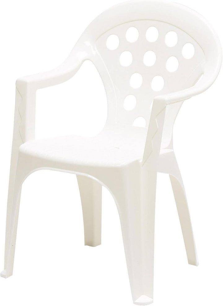 Hline Kinder Garten Sitzgruppe Tisch mit Stühlen Gartenstuhl Sessel (1 Tisch 4 Stühle weiss), 1 Tisc