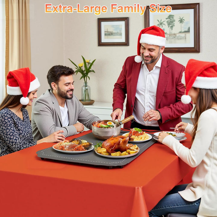 Elektrische Warmhalteplatte für Speisen, GuKKK Faltbare Speisenwärmer mit 4 Einstellbarer Temperatur