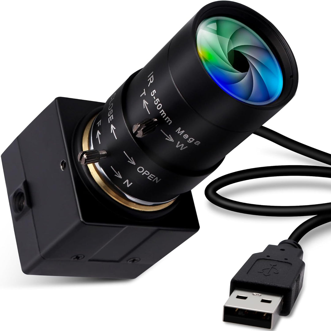 ELP 1080P USB Kamera 5-50mm 10-Fach optisches manuelles Zoomobjektiv, 2 MP USB-Kamera mit CMOS OV271