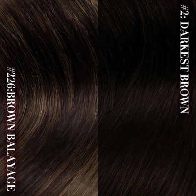 YoungSee Clip in Extensions Echthaar 40 cm Braun Ombre Hair Extensions Clip in Doppelt Tressen Clip