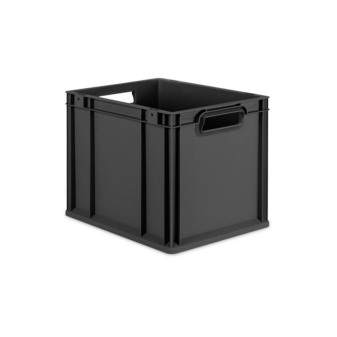 PROREGAL Eurobox NextGen Grip | HxBxT 32x30x40cm | 30 Liter | Griffe offen | Schwarz | Eurobehälter,