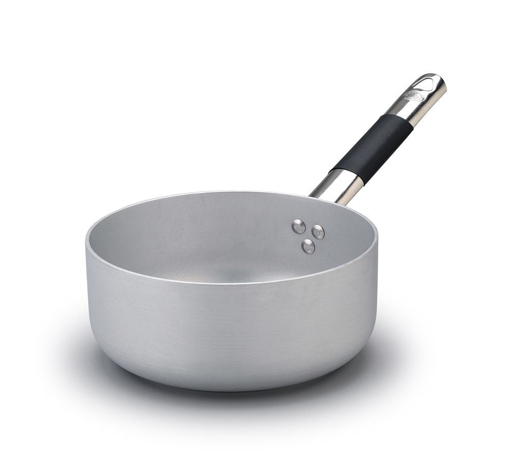 Pentole Agnelli Linie Aluminium Induktion Topf, Induktionsboden mit 1 Griff Cool Tief 24 cm Silber/s