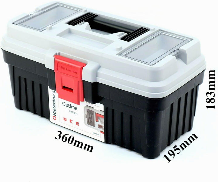 Werkzeugkoffer Werkzeugbox Werkzeugkasten mit Werkzeugtrage Ergonomischer Griff Robuster Deckel ABS