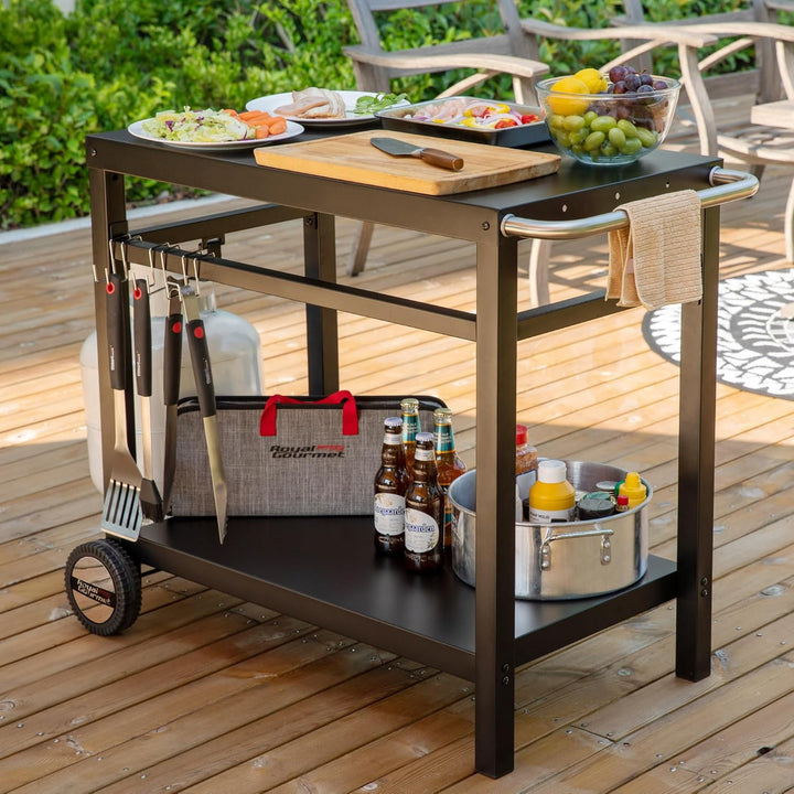 Royal Gourmet Grillwagen Grilltisch Outdoor Beistelltisch Garten Trolley Outdoorküche Multifunktione