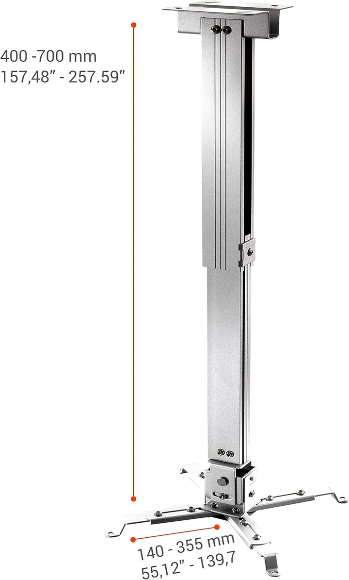 celexon universal Beamer-Decken-Halterung MultiCel4070S Silber | neigbarer, schwenkbarer & höhenvers