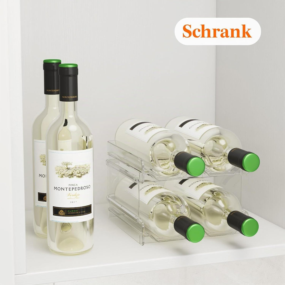 Lifewit Stapelbares Weinregal aus Kunststoff für Kühlschrank, Schrank, Arbeitsplatte, Weinflaschenha