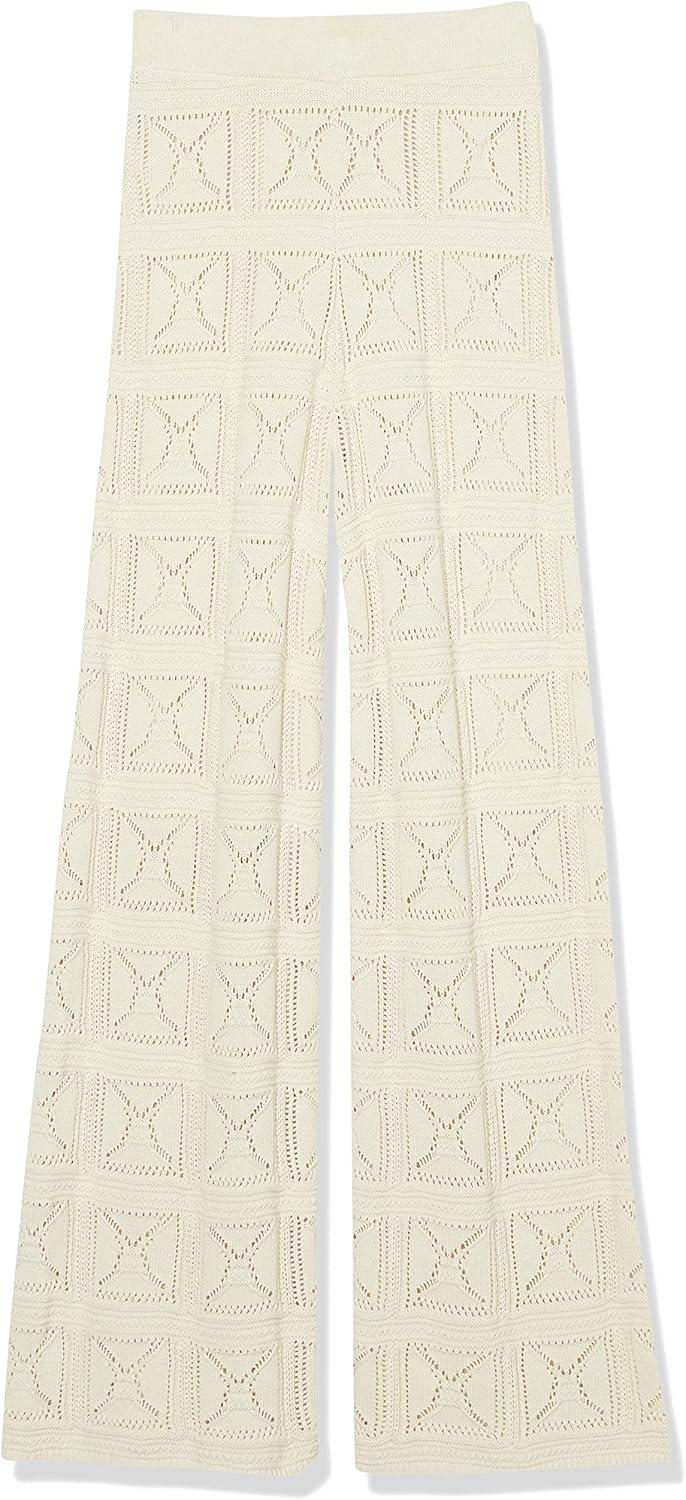 The Drop Damen Hose Diza Pull On Flare Leg Crochet Pant 5XL Grosse Grössen Birke, 5XL Grosse Grössen
