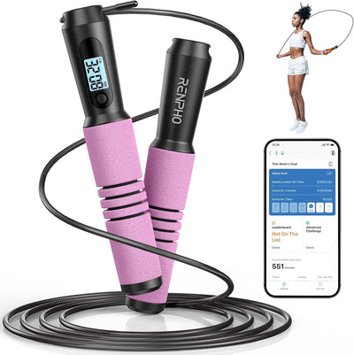 RENPHO Springseil, Smart Fitness Skipping Rope mit APP Daten Analyse, Workout-Jump Rope, Speed Rope