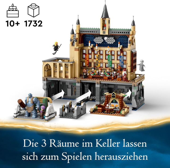 LEGO Harry Potter Schloss Hogwarts: Die Grosse Halle, Zauberer-Spielzeug zum Sammeln, mit 11 Minifig