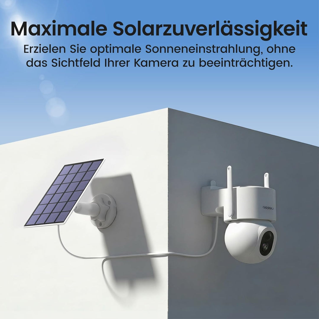 aosu 4K UHD D1 Max Überwachungskamera Aussen Solar Akku für Neue aosuBase, 6 Cam-Kit, TrueColor Nach
