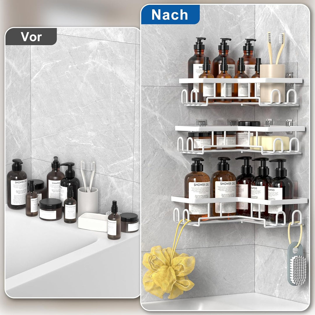 Duschablage Ohne Bohren Ecke - Rostfreier Duschregal Badezimmer Organizer Shampoo Halterung für Dusc