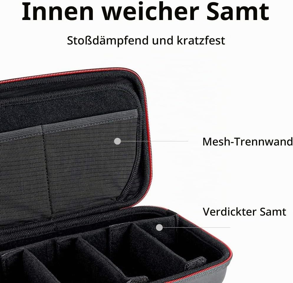TELESIN Tragetasche Tragbare Aufbewahrungstasche für GoPro Hero 13 12 11 10 9 8 7 6 Max, DJI Osmo Ac