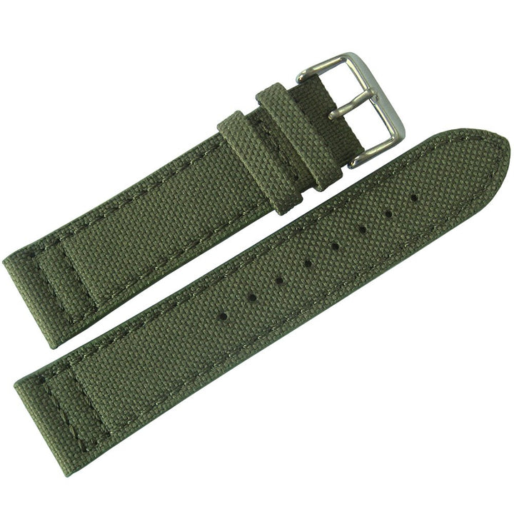 Eulit Uhrenarmband aus Segeltuch, 22 mm, Grün Made in Germany