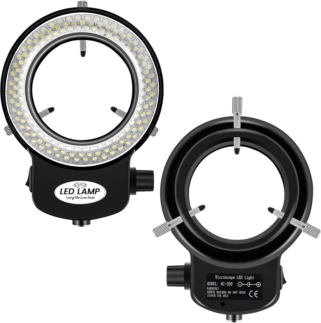 Gokelomg 144 LED Mikroskop Ringlicht Ringleuchte 0-100% Einstellbar Lampe für Microscope Ringbeleuch